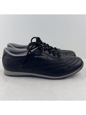Azaleia Lace Up Oxford Shoes Womens Size 8M Faux Leather Black Comfort Sneaker